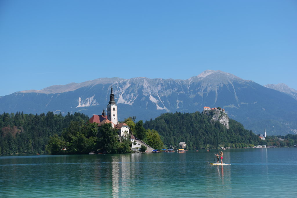 Looking across Lake Bled
