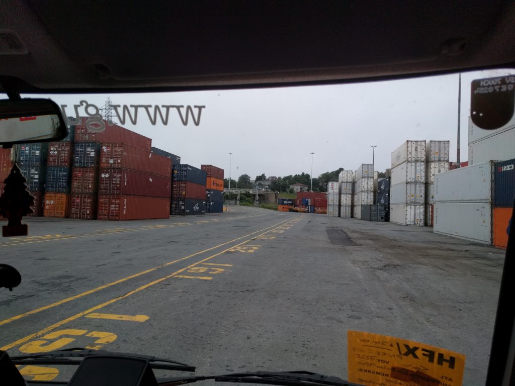 Driving out of the port
