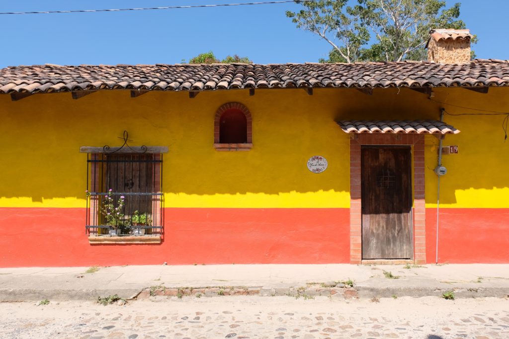 Colourful houses in El Tuito