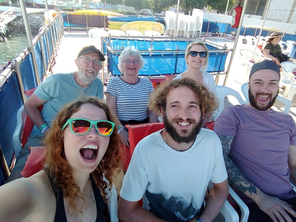 We're on a boat! 